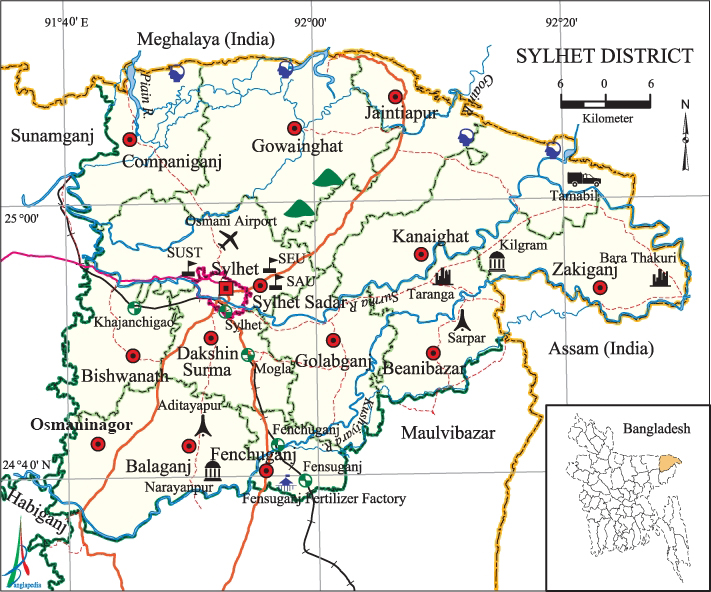 map of sylhet cholun jai
